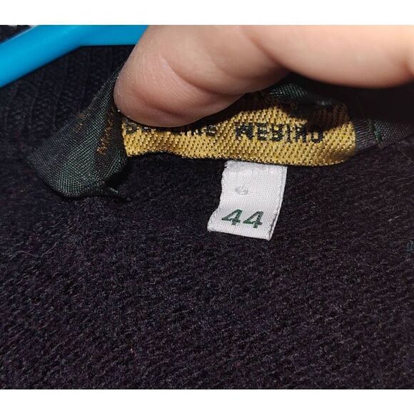 Vintage Wool Sweater J McInerney Ltd Scotland Gray Blue Red Black Color Block Sz - Picture 4 of 8